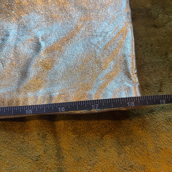 Vintage Julian K. SZ 10 Gold Metallic Real Leather Pencil Skirt! - Picture 14 of 16